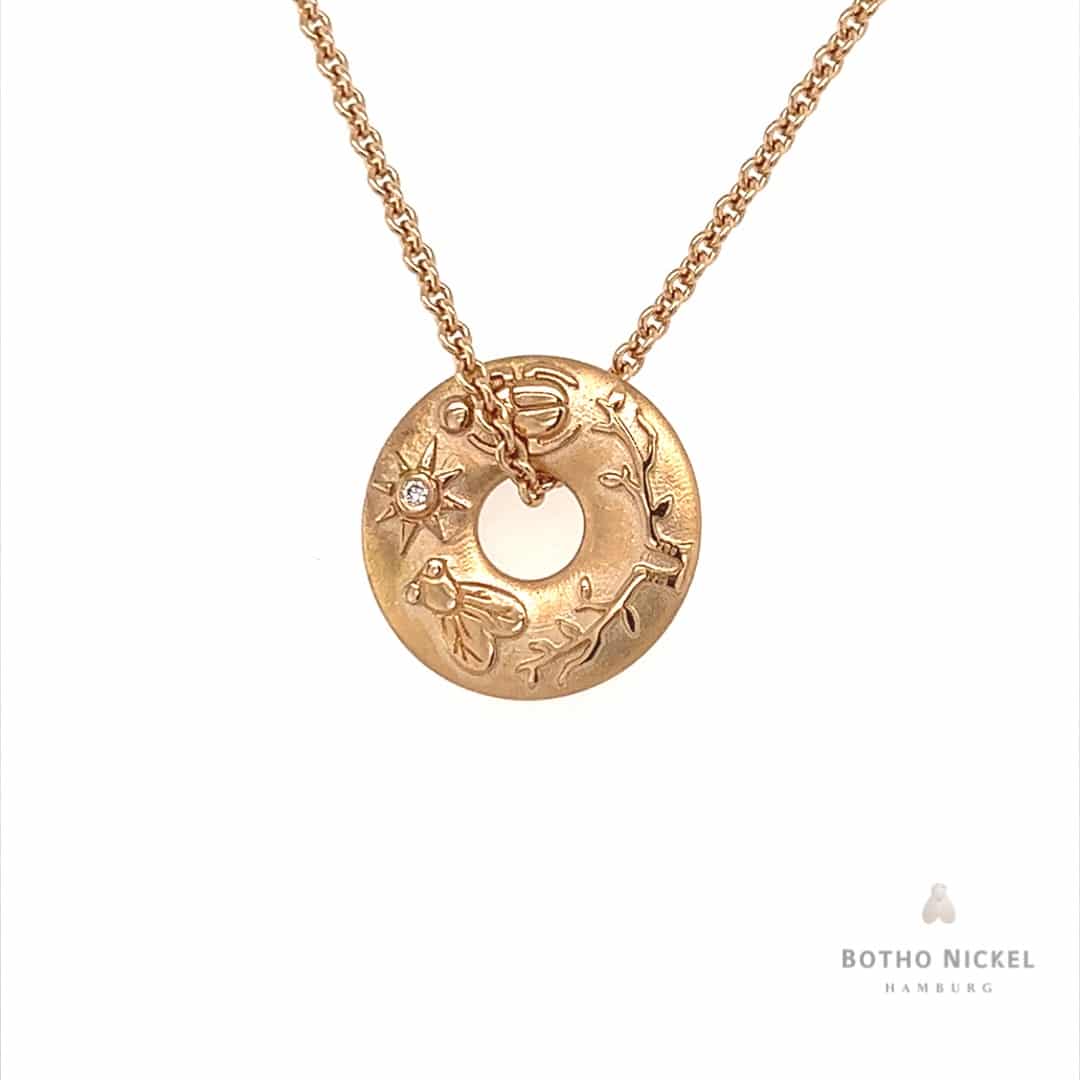 Kette aus 18 Karat Roségold mit Anhänger Confidence - Botho Nickel