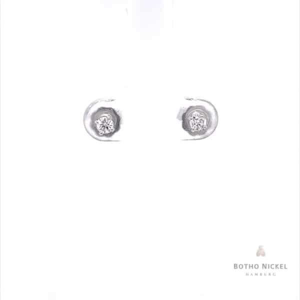 Ohrstecker aus 18 Karat Wessgold mit Brillantent, Botho Nickel Schmuck Hamburg, Juwelier und Goldschmiede