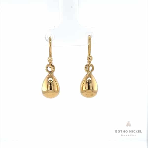 Ohrringe aus 18 Karat Gelbgold, Botho Nickel Scmuck Hamburg, Juwelier und Goldschmiede