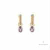 Kreolen aus Kügelchen gross mit Brillanten aus 18 Karat Roségold mit Einhängern Amethyst oval 8x6 mm Botho Nickel Schmuck Hamburg Juwelier und Goldschmiede