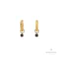 Kreolen in Rochenoptik aus 18 Karat Gold mit Turmalin rund Cabochon facettiert 3.5 mm