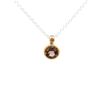 Kette aus Silber mit Rauchquarz und Mandarin Grant, Botho Nickel Schmuck Hamburg Juwelier und Goldschmiede