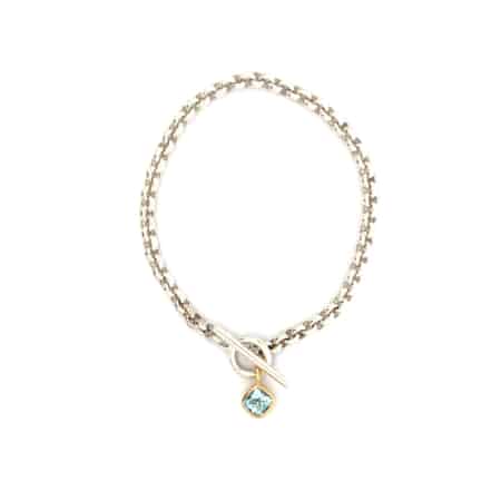 Armband aus Silber mit Aquamarin im Cushion Cut, Botho Nickel Schmuck Hamburg Juwelier und Goldschmiede