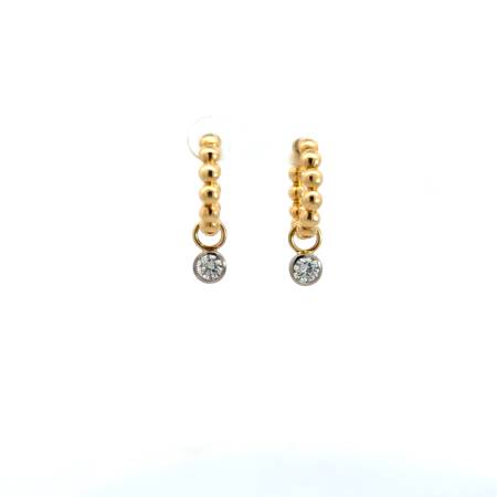 Linsenkreolen aus 18 Karat Gold mit Brillanten zus. 0.81 ct, Botho Nickel Schmuck Hamburg Juwelier und Goldschmiede