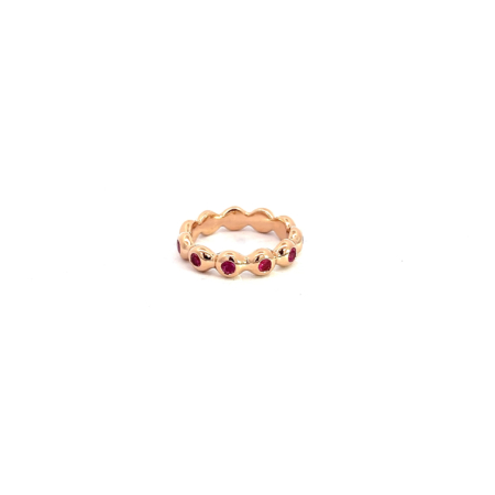 Ring aus Roségold mit pinken Saphiren, Botho Nickel Schmuck Hamburg Juwelier und Goldschmiede