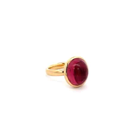 Ringe us 18 Karat Gelbgold mit Turmalin Cabochon, Botho Nickel Schmuck Hamaburg Juwelier und Golschmiede