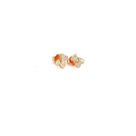 Ohrstecker aus 18 Karat Roségold mit Botho Nickel im Verschnitt ausgefasst, Botho Nickel Schmuck Hamburg, Juwelier und Goldschmiede