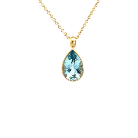 Kette aus 18 Karat Gold mit Topas Tropfen, Botho Nickel Schmuck Hamburg Juwelier und Goldschmiede