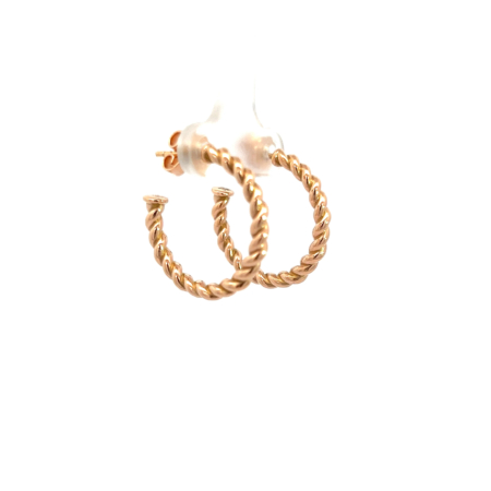 Kordelkreolen aus 18 Karat Roségold, Botho Nickel Schmuck Hamburg Juwelier und Geolschmiede