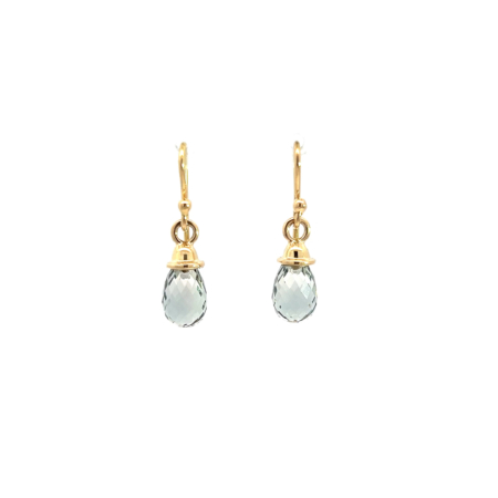 Ohrringe aus 18 Karat Gold mit Prasiolith Pampel, Botho Nickel Schmuck Hamburg Juwelier und Goldschmiede