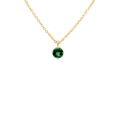 Kette aus 18 Karat Gold mit Turmalin in einer Krappenfassung, Botho Nickel Schmuck Hamburg Juwelier und Goldschmiede