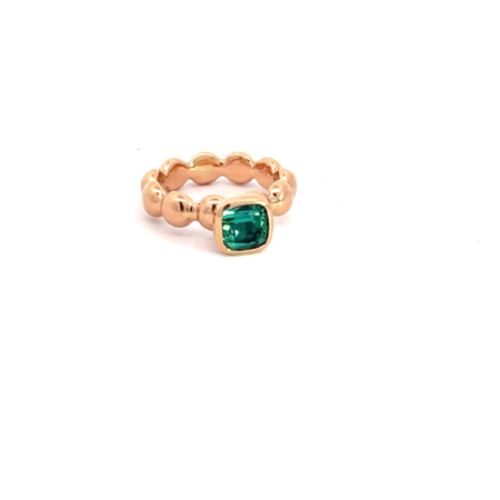 Linsenring aus 18 Karat Roségold mit Turmalin Antik, Botho Nickel Schmuck Hamburg Juwelier und Goldschmiede