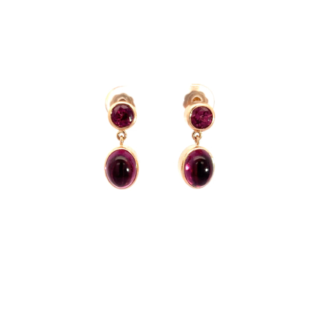 Ohrstecker aus Roségold mit Rhodolith, Botho Nickel Schmuck Hamburg Juwelier und Godlschmiede
