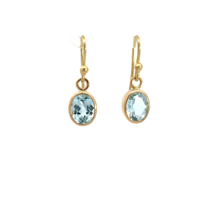 Ohrringe aus 18 Karat Goldf mit Topas Oval, Botho Nickel Schmuck Hamburg Juwelier und Goldschmiede