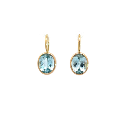 Ohrringe aus 18 Karat Gold mit Topas Oval fac., Botho Nickel Schmuck Hamburg Juwelier und Goldschmiede