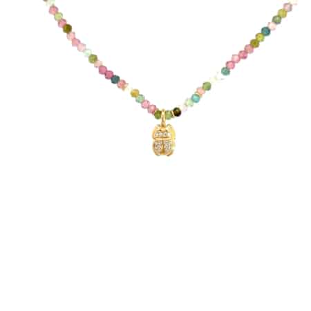 Turmalinkette mit Skarabäus und Brillanten, Botho Nickel Schmuck Hamburg Juwelier und Goldschmiede
