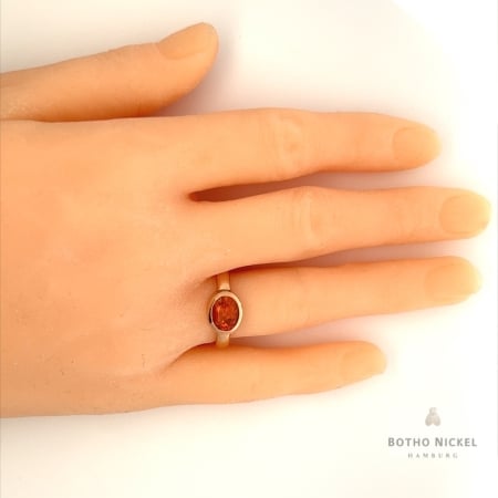 Ring aus 18 Karat Roségold mit Mandarin Granat, Botho Nickel Schmuck Hamburg, Juwelier und Goldschmiede