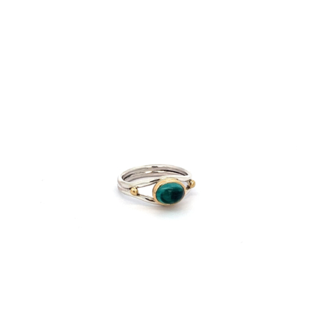Ring aus Silber mit Turmalin Cabochon, Botho Nickel Schmuck Hamburg Juwlier und Goldschmiede