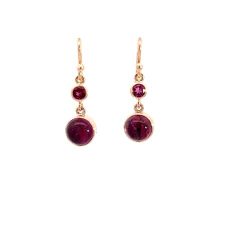 Ohrringe aus 18 Karat Roségold mit Rubellit, Botho Nickel Schmuck Hamburg Juwelier und Goldschmiede