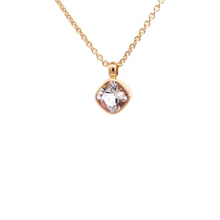 Kette aus 18 Karat Roségold mit Morganit, Botho Nickel Schmuck Hamburg Juwelier und Goldschmiede