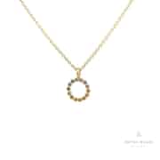 2 Karat Labor-Diamant Anhänger In 14K Gelbgold - Runder Schliff, An 18 Zoll Box-Kette, Mit Zertifikat Prong Setting