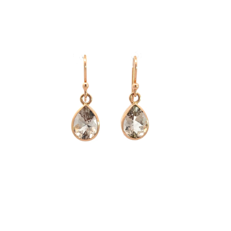 Ohrringe aus 18 Karat Gold mit Rauchuarz Tropfen, Botho Nickel Schmuck Hamburg Juwelier und Goldschmiede